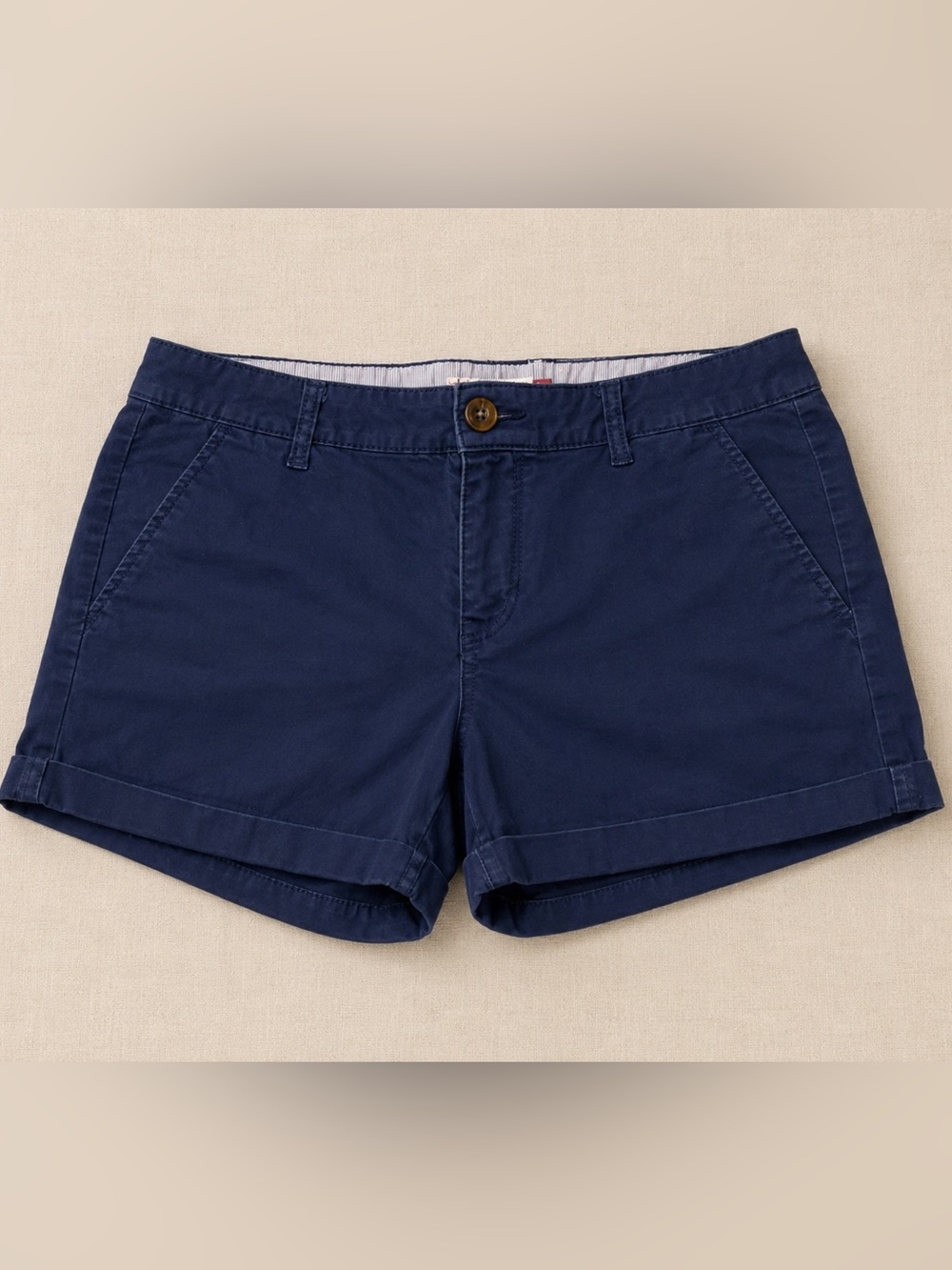SO Navy Blue Casual Cotton Shorts